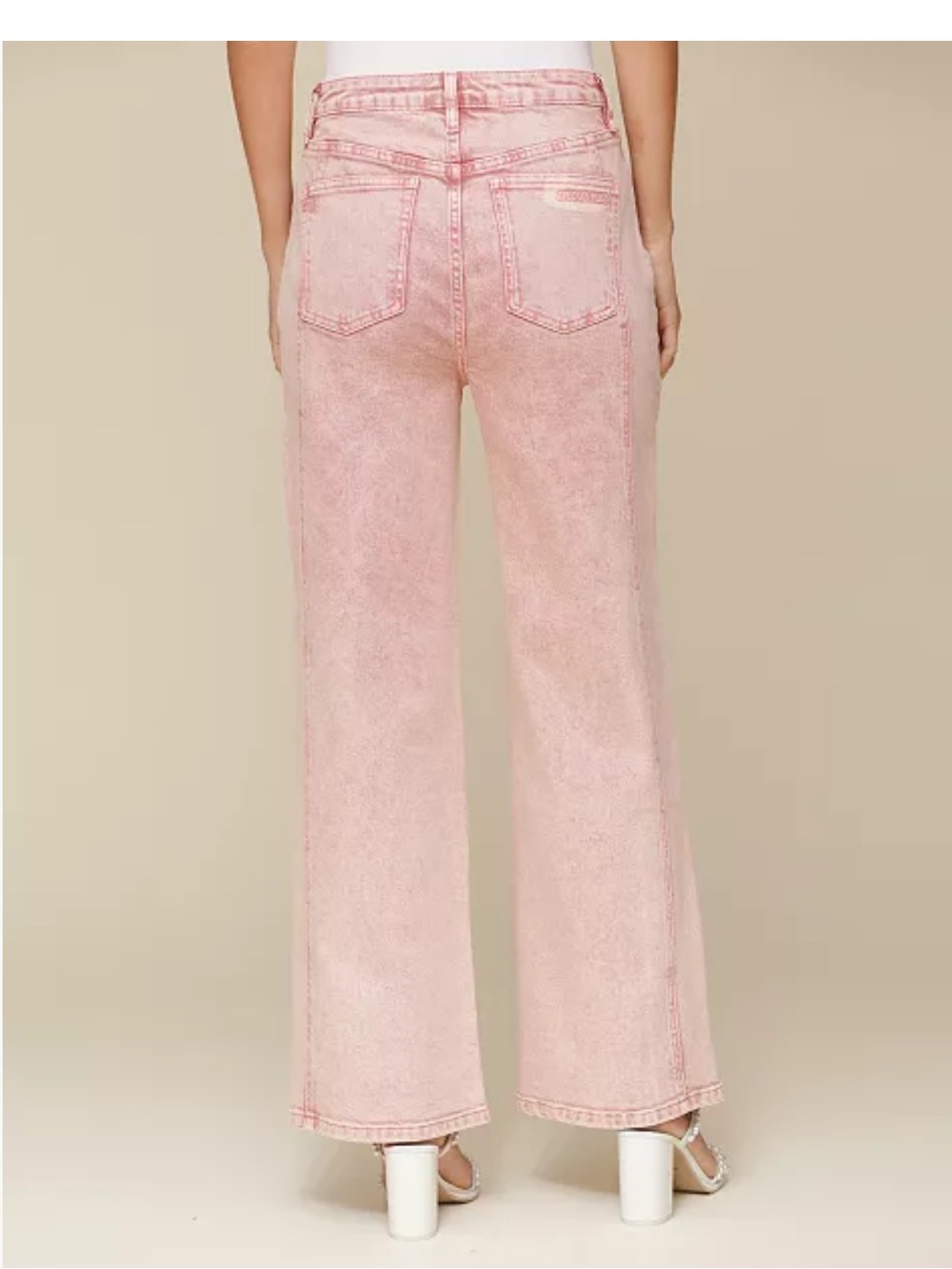Barbiecore Coquette Avec Les Filles Strawberry Pink Wide-Leg Jeans 30 - Picture 2 of 10